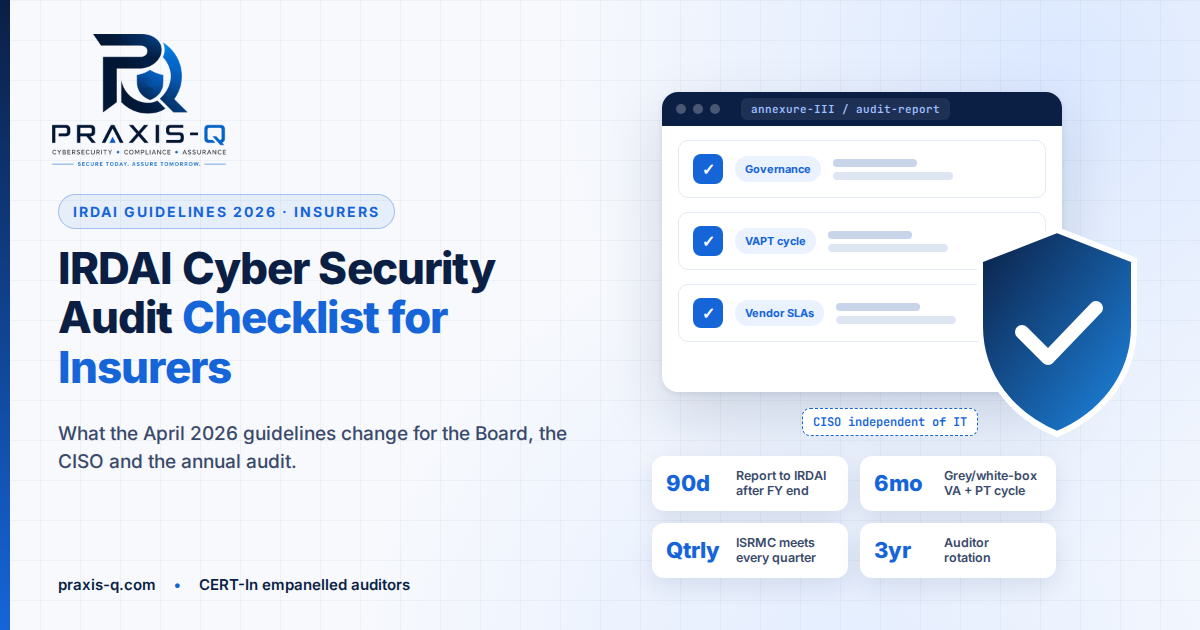 IRDAI Cyber Security Audit Checklist for Insurers: 2026 Guidelines